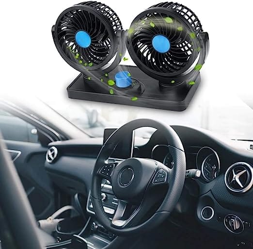 مروحة تبريد للسيارة قابلة للدوران 360 درجة 12 فولت/24 فولت مع سرعتين